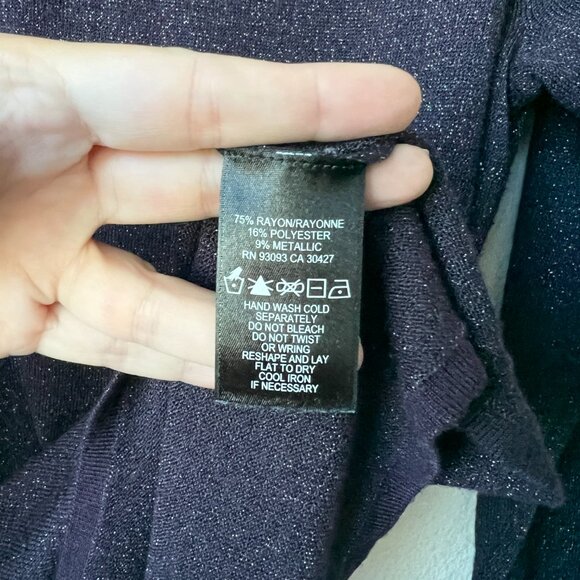 NIC+ZOE Metallic Purple Turtleneck Sweater Size L - Picture 5 of 5